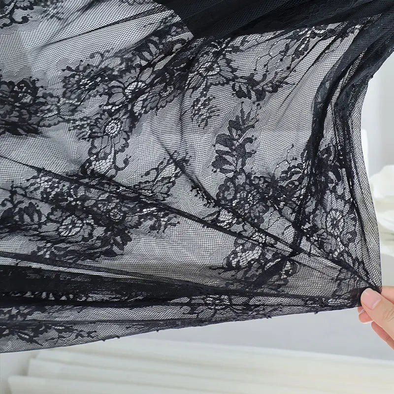 Robe de soirée élégante en dentelle pour femmes, tenue de soirée élégante, Sexy, transparente, Maxi, moulante, gothique, mode Lolita, jupe noire, 2024