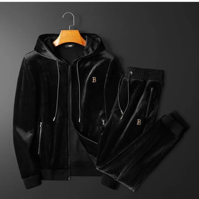 Ensemble Jogging Lencensa - Survêtement Velours Premium Homme 2 Pièces