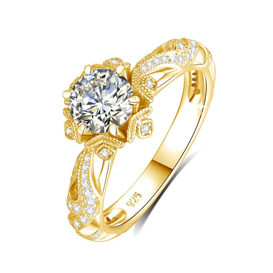 Bague de luxe plaquée or 18 carats pour femmes, 1ct D vvs1, Moissanite, bracelet de mariage en argent 925, haute qualité, cadeau de fiançailles, bijoux fins