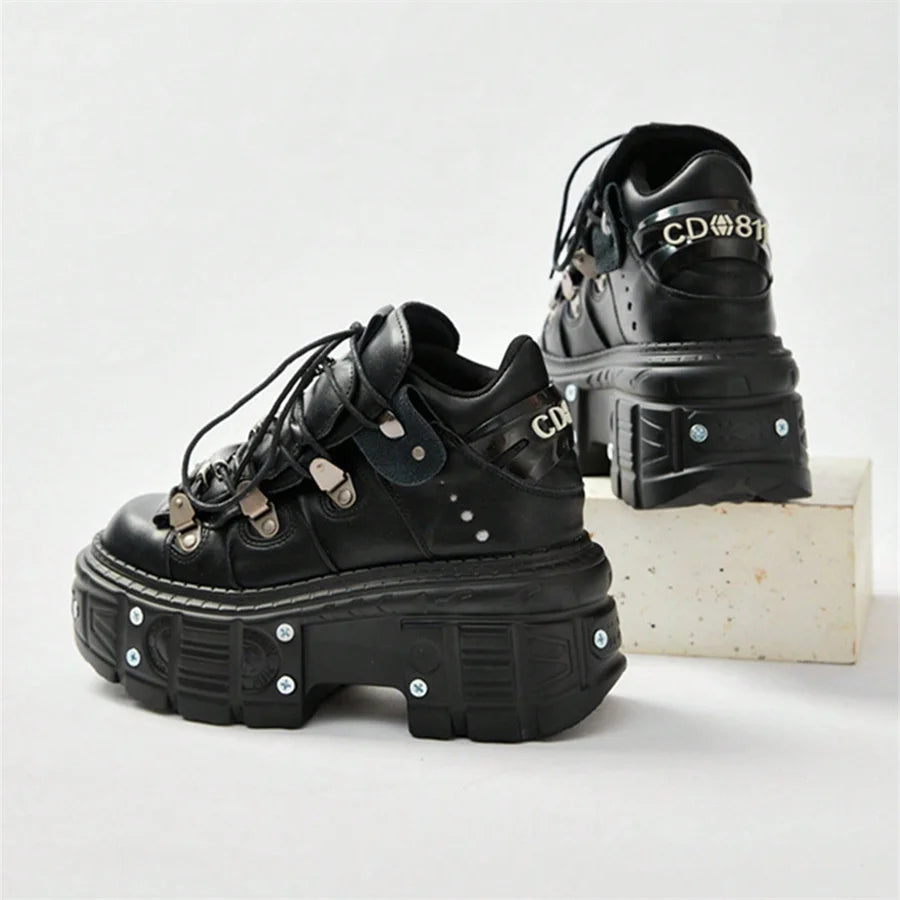 Lencensa - Chaussures Gothiques Premium | Baskets Plateforme Rock Punk de Qualité Supérieure