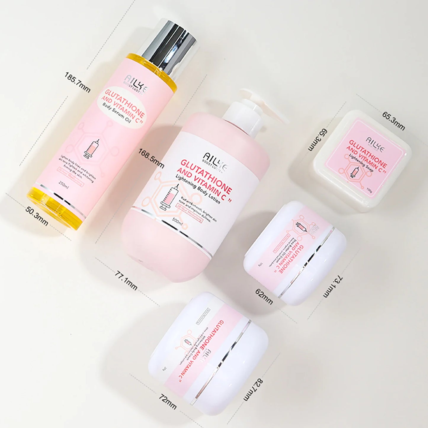 AILKE-Crème hydratante blanchissante pour le visage, élimine les taches noires, soins de la peau du visage, gratitude, corps, glutathion, vitamine C, peau noire, nouvel ensemble