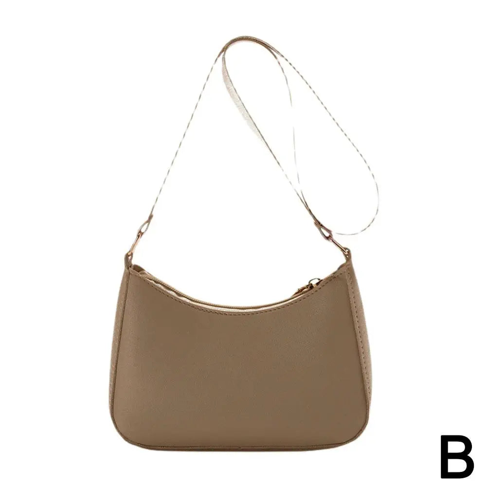 Nouveaux sacs à main de mode pour femmes rétro couleur unie en cuir PU épaule sous les bras sac décontracté femmes Hobos sacs à main sac à main femme - Lencensa 