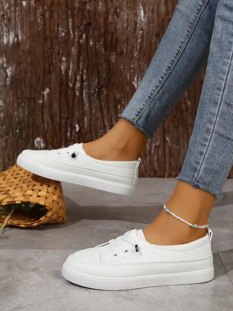 Baskets Femme en Maille Respirante - Chaussures Plates Décontractées