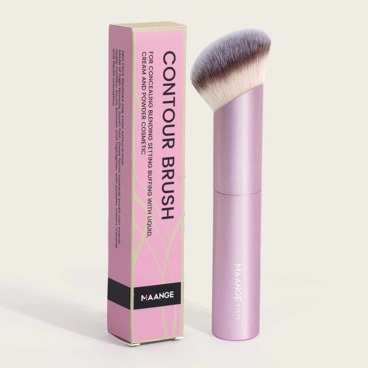 MAANGE-Pinceaux de maquillage en angle, 1 pièce, brosse pour fond de teint, correcteur, cosmétique, cheveux doux, oblique - Lencensa 