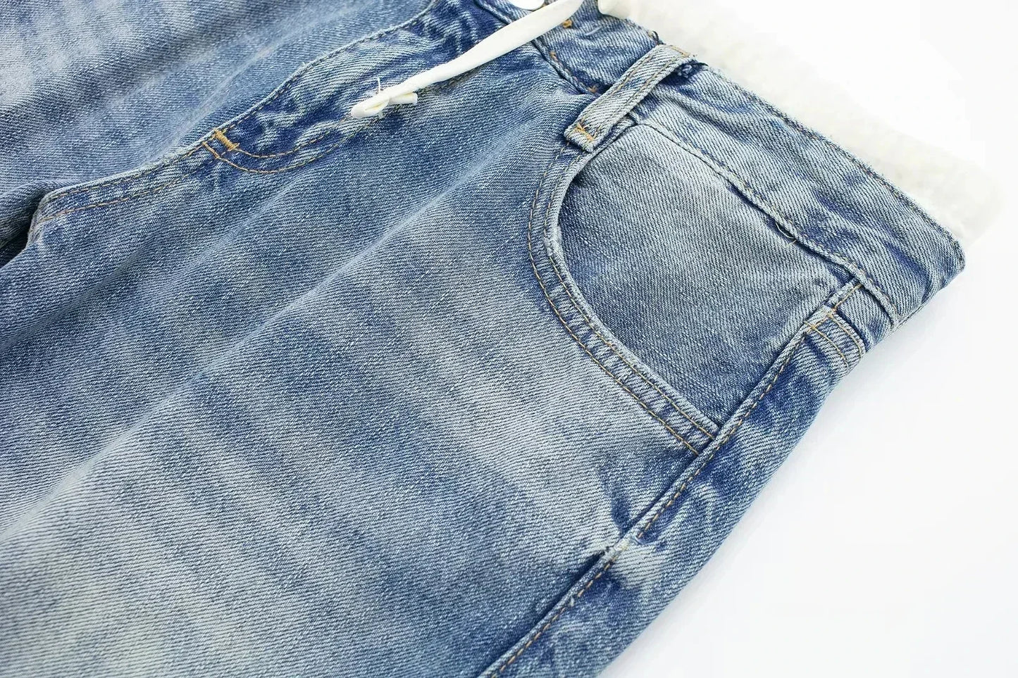 Jean Patchwork Premium Lencensa Femme - Denim Haute Qualité Taille Moyenne