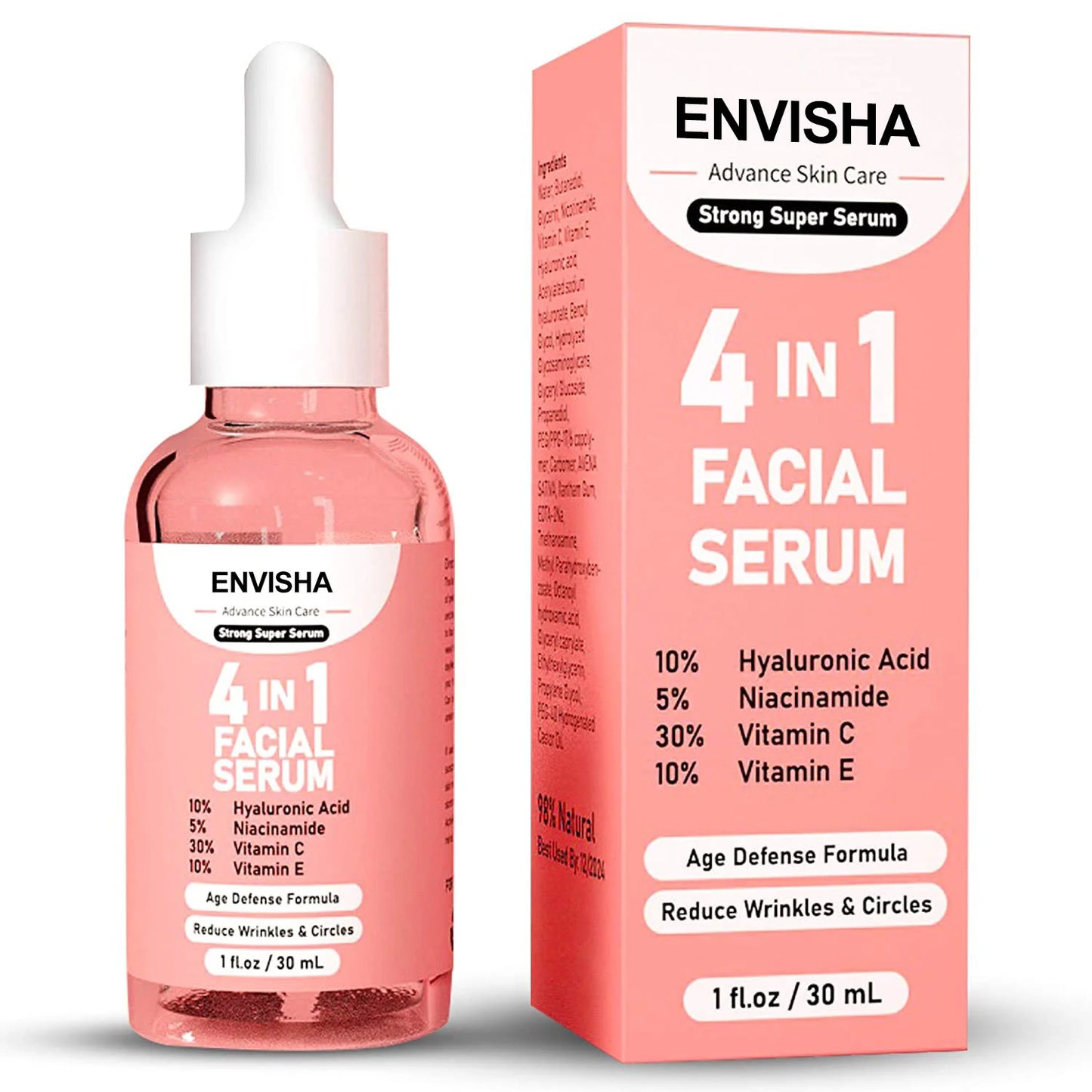 Sérum Visage Lencensa - Collagène + Acide Hyaluronique + Niacinamide Multi-Actifs