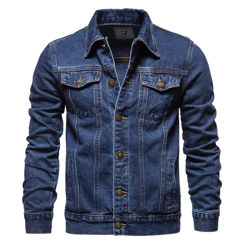 Veste Denim Premium Lencensa - Moto Vintage Coupe Ajustée - Qualité Exceptionnelle 2025