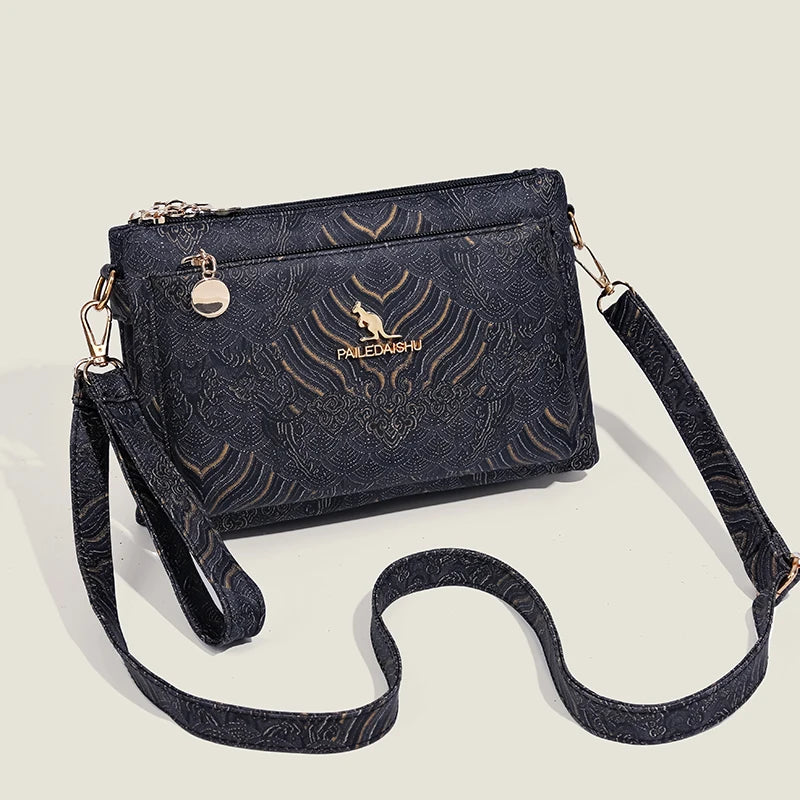 Sac à Main en Cuir de Luxe pour Femme, Sacoche de Marque Authentique, de Styliste, à Bandoulière, Multicouche, 03 Utilisation