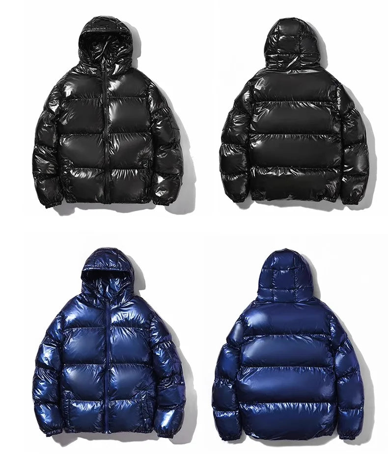 Vêtements à capuche rembourrés en coton pour hommes, automne et hiver, vestes rembourrées décontractées à finition brillante à la mode, vêtements d'extérieur en coton pour hommes - Lencensa 