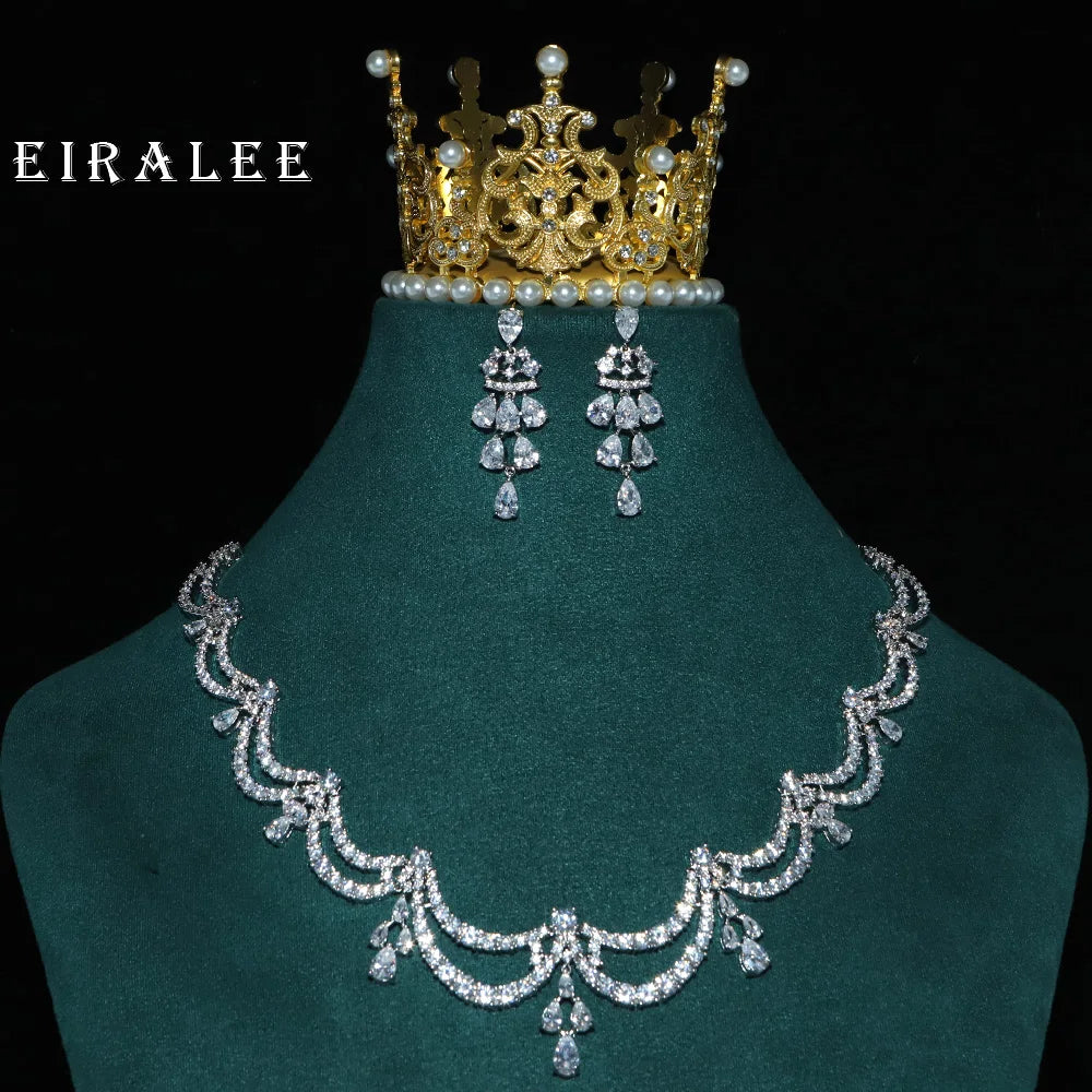 Eiralee exquis Simple femmes ensemble de bijoux 2 pièces zircon cubique haute qualité arabie saoudite mariée bijoux de mariage accessoires