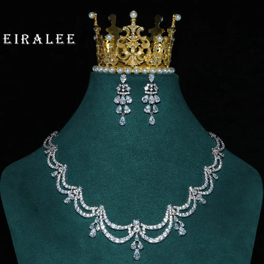 Eiralee exquis Simple femmes ensemble de bijoux 2 pièces zircon cubique haute qualité arabie saoudite mariée bijoux de mariage accessoires