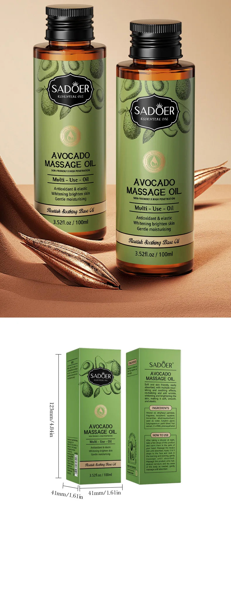 Huile d'Amande 100ml - Massage Corps Argan Olive Pure | Lencensa - Lencensa 