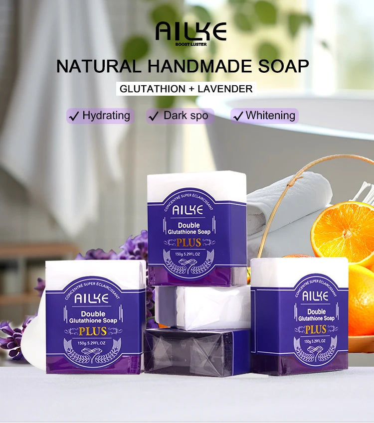 AILKE – ensemble de soins pour la peau blanchissant, éclaircissant, avec double glutathion, réduit les taches noires, foncées et blanches, pour tous les Types de peau