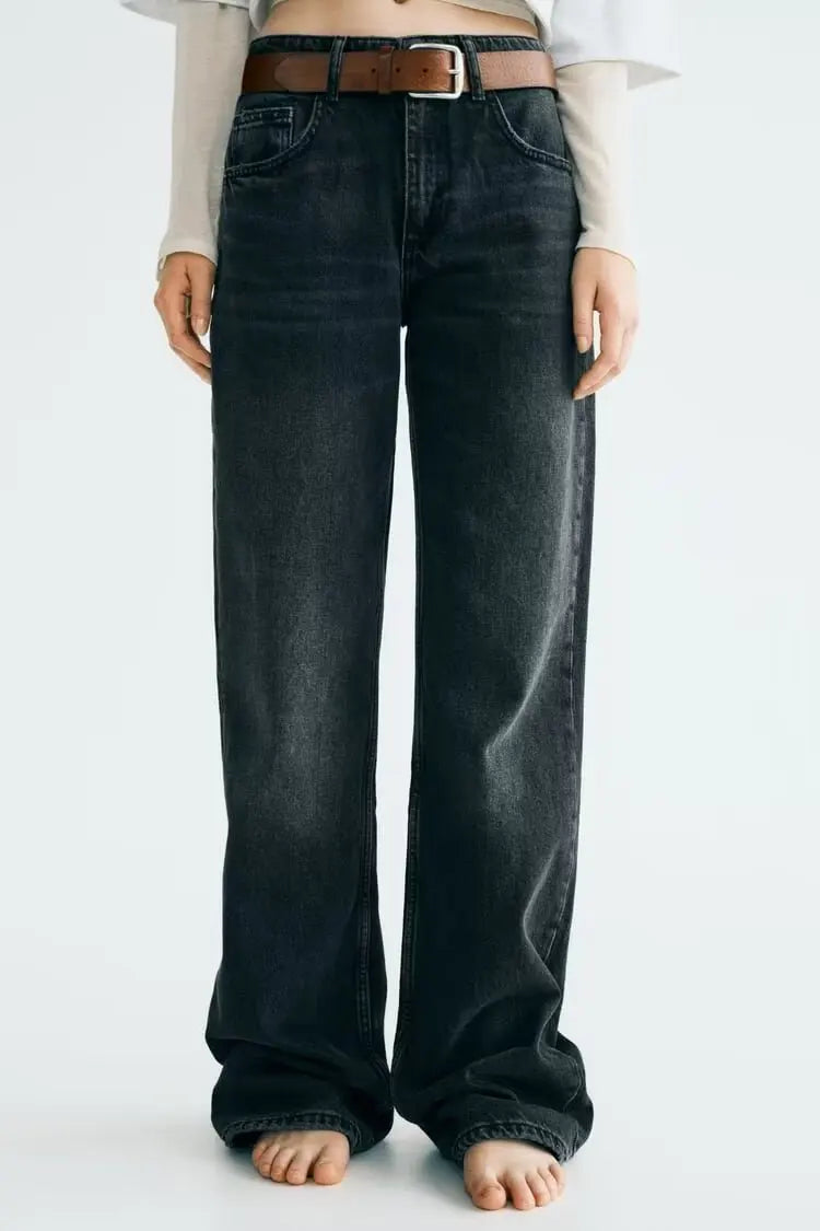 Jean Premium Femme Z1975 - Denim Haute Qualité Taille Droite Y2K 2025