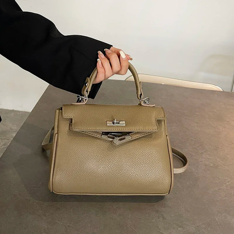 Sac messager en cuir classique pour femmes, sac à bandoulière, fourre-tout de marque de luxe, célèbre styliste populaire élégant - Lencensa 