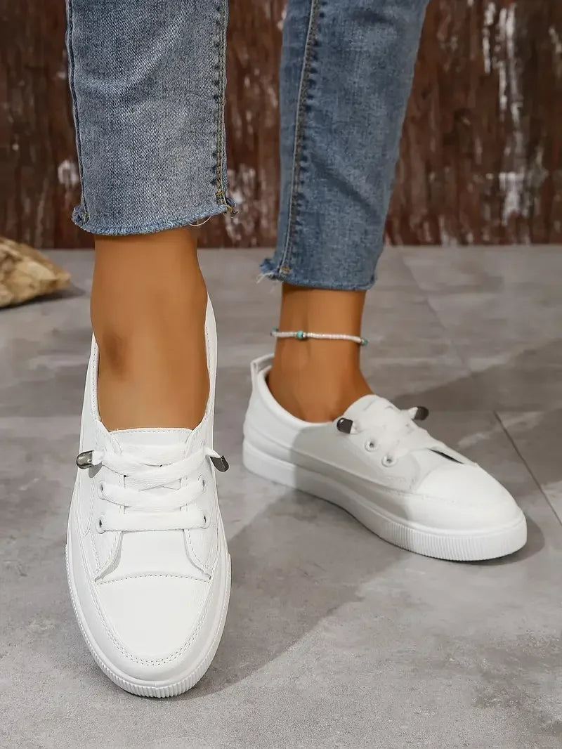 Baskets Femme en Maille Respirante - Chaussures Plates Décontractées