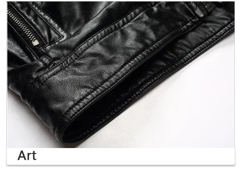 Veste en cuir PU pour hommes, Plus Velvet, Blazer décontracté, Coupe couvertes, CombJacket, Streetwear, Cuir trempé, Vintage