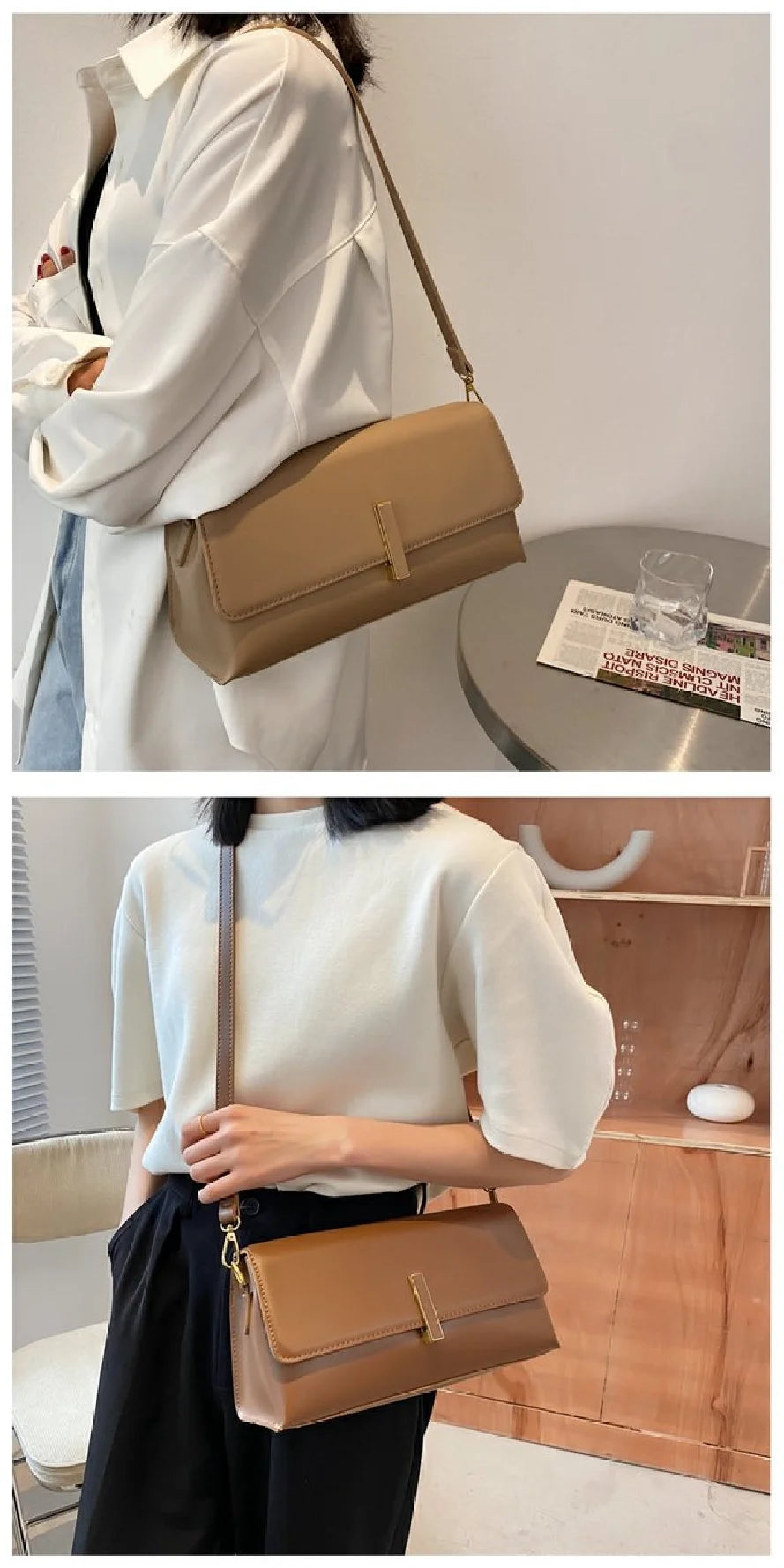 Hot Sacs En Cuir Pu Pour Femmes, Sac Messager Simple, Décontraé, Tout Match, Mode Initiée, Nouveau Style Coréen, Dames