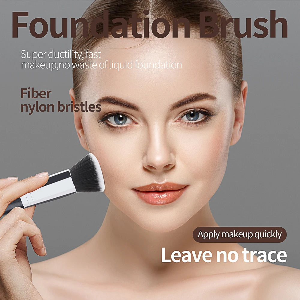 Maange-Pinceau de maquillage avec boîte pour femme, brosse pour fond de teint, correcteur, poudre, blush, contour, poils doux denses, outil de beauté, 1 pièce