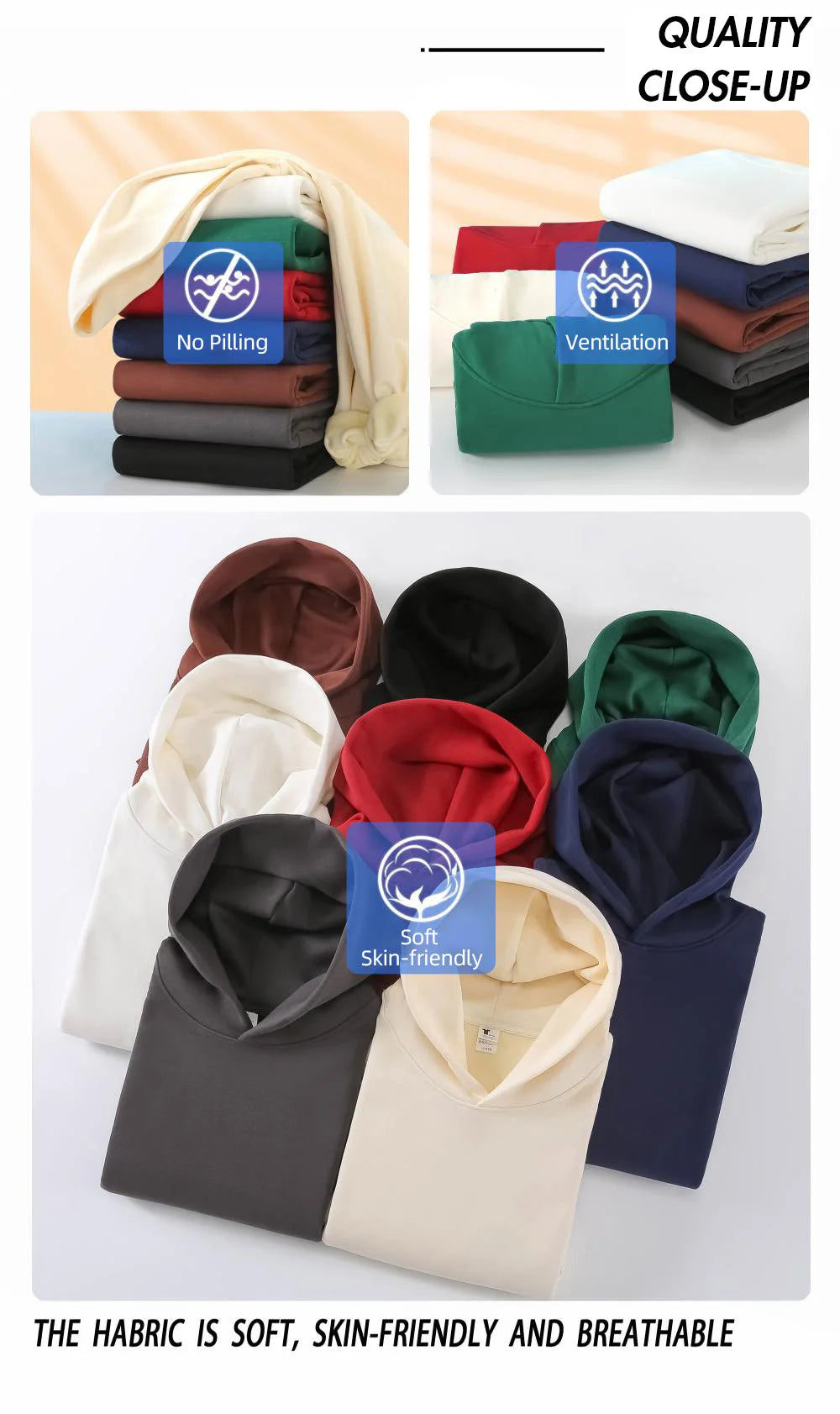 Sweat à Capuche Homme Femme - Coton Épais Doublure Polaire Unisexe - Lencensa 