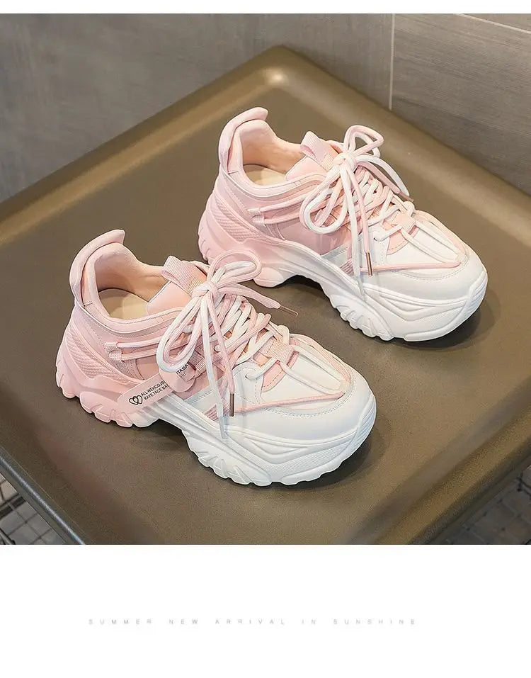 Baskets Femme Plateforme - Chaussures Décontractées Printemps