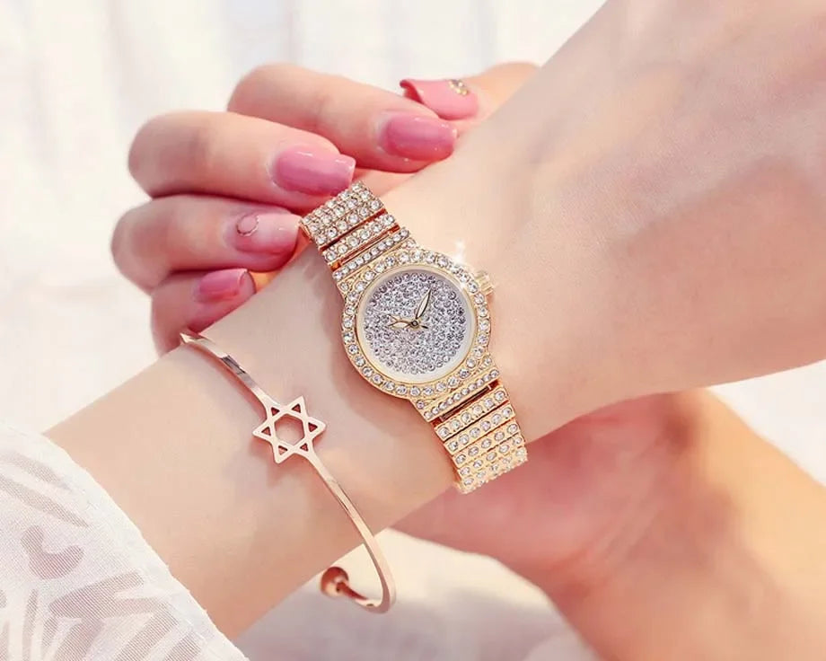 Montre Lencensa - Quartz Dorée Femme de Luxe, Élégance Intemporelle