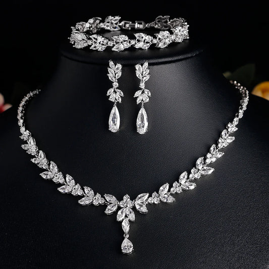 ZAKOL marque de luxe cubique zircone boucles d'oreilles collier élégant magnifique CZ mariage Banquet fête ensemble de bijoux