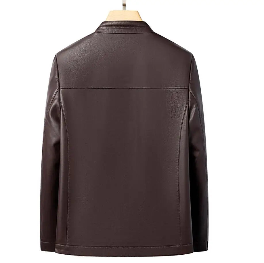 Veste Cuir Véritable Premium Lencensa - Col Montant Mode Jeune - Qualité Exceptionnelle