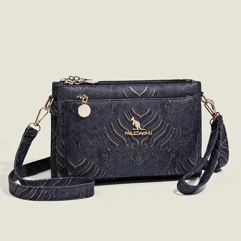 Sac à Main en Cuir de Luxe pour Femme, Sacoche de Marque Authentique, de Styliste, à Bandoulière, Multicouche, 03 Utilisation