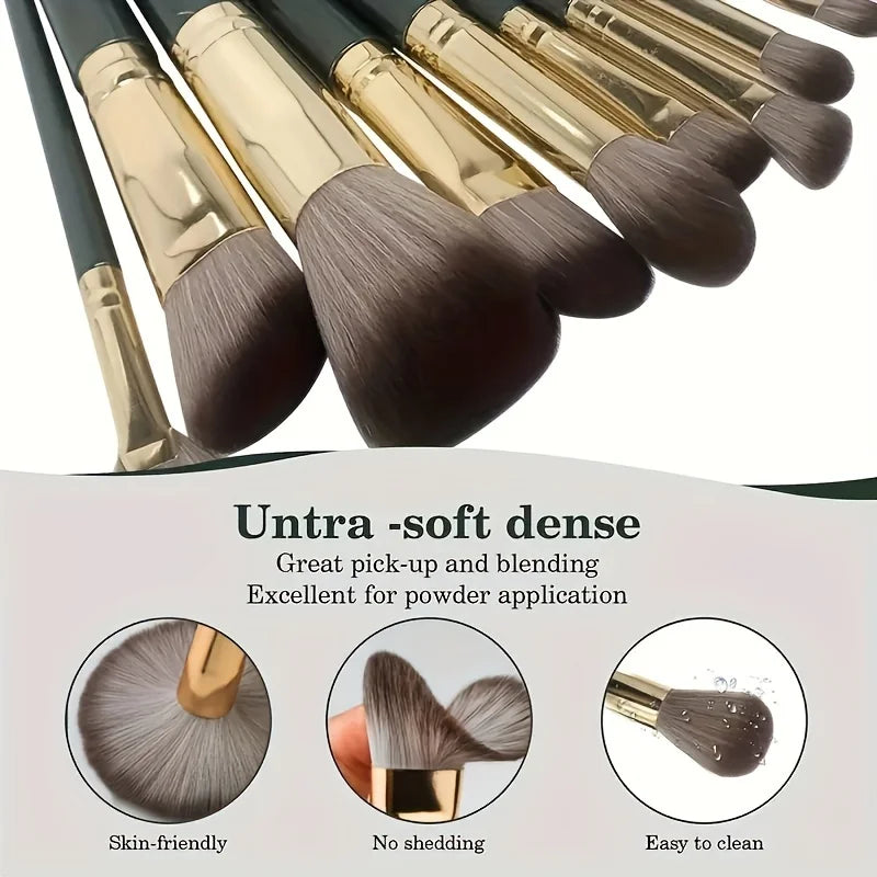 Ensemble de pinceaux de maquillage 14 pièces, poils en Nylon doux, pinceau de fond de teint, pinceau de fard à paupières, ensemble de pinceaux de maquillage multifonctions de voyage