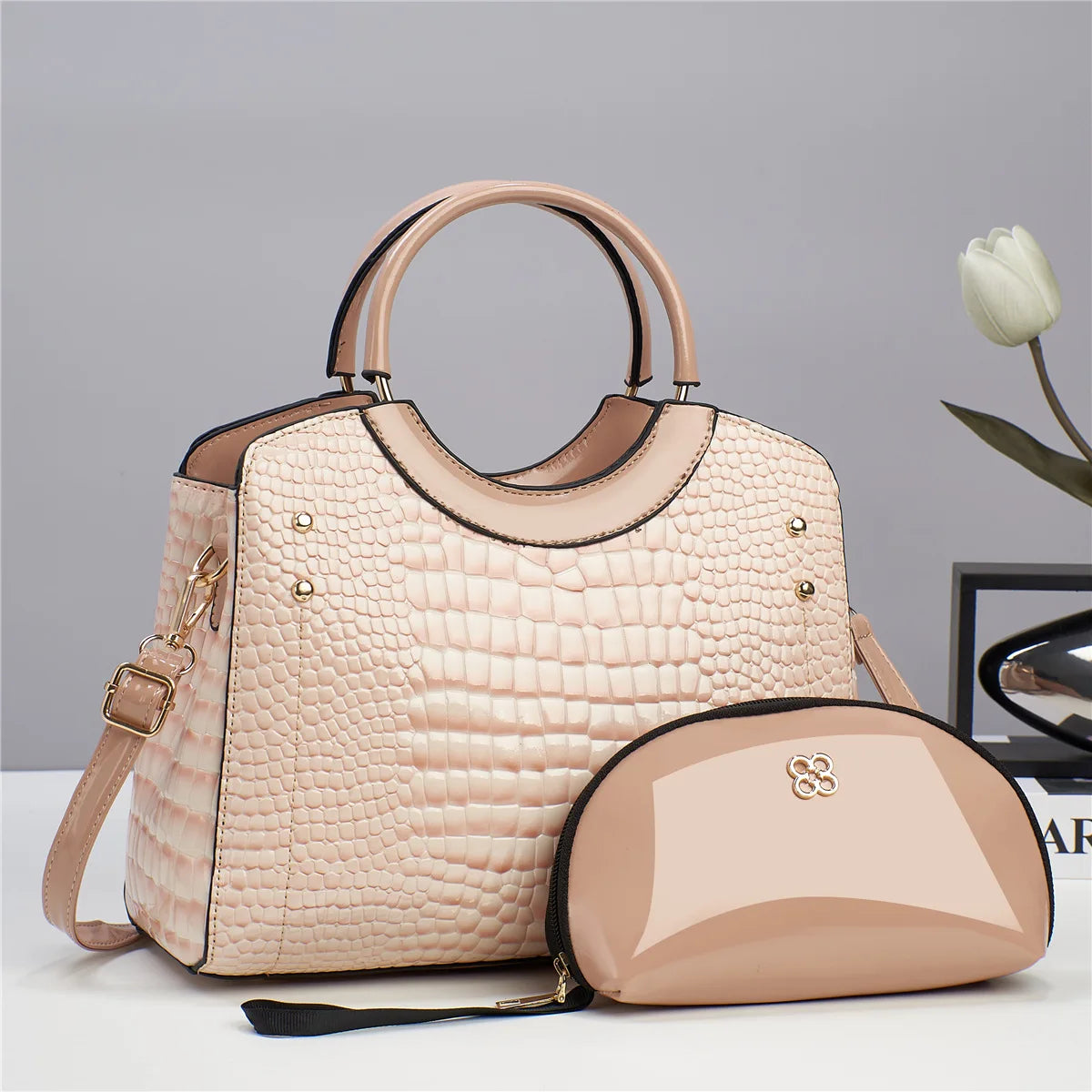 Sac à main décontracté en cuir brillant pour femmes, fourre-tout de luxe de styliste, grande capacité, sacs de marque pour dames