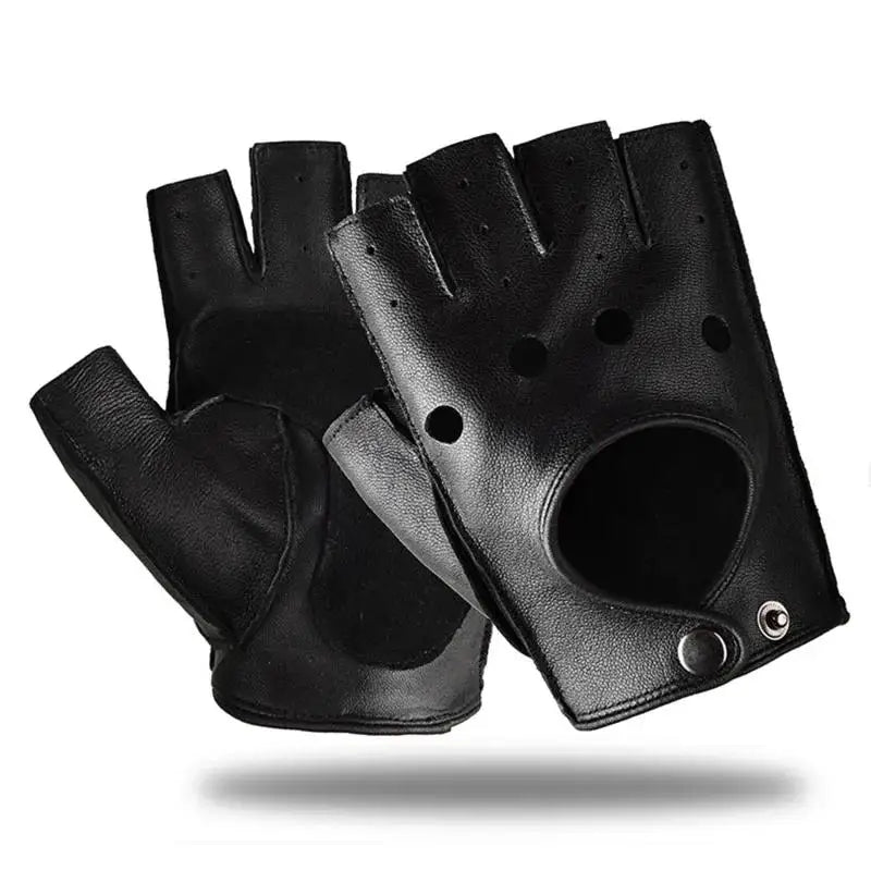 Gants en cuir PU pour hommes, mitaines, conduite, fitness, moto, cyclisme, peau de chèvre