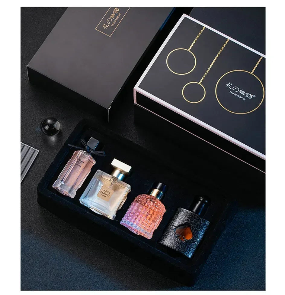 Coffret cadeau de parfum frais et durable pour femme, parfum floral végétal, parfum frais, original, 105ml, ensemble de 4 pièces - Lencensa 