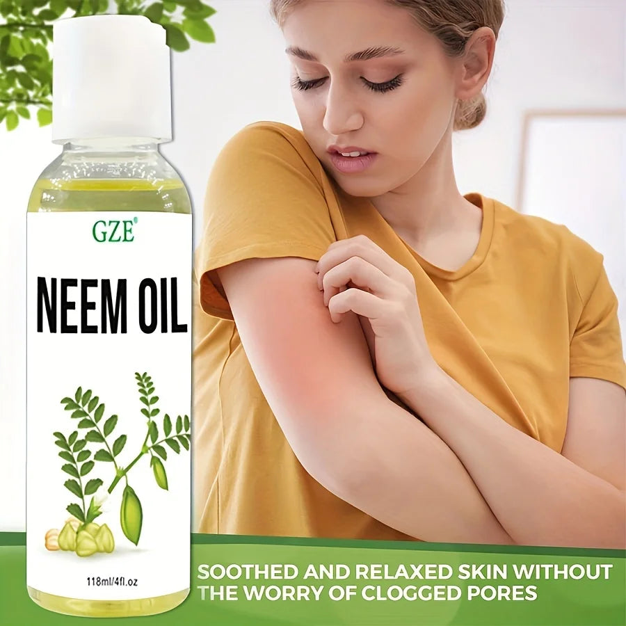 GZE Neem Oil for Skin, Hair Growth Undiluted Cold-Pressed, Uses for Hair, Skin, and Nails - Lencensa 