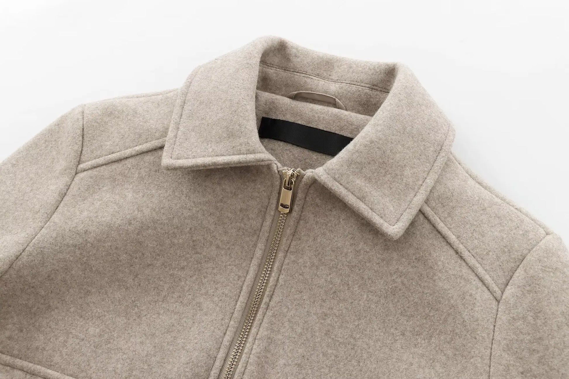 Veste à fermeture éclair pour femme, manteau d'hiver à manches longues avec poches, manteau court de rue élégant pour femme, nouvelle collection - Lencensa 