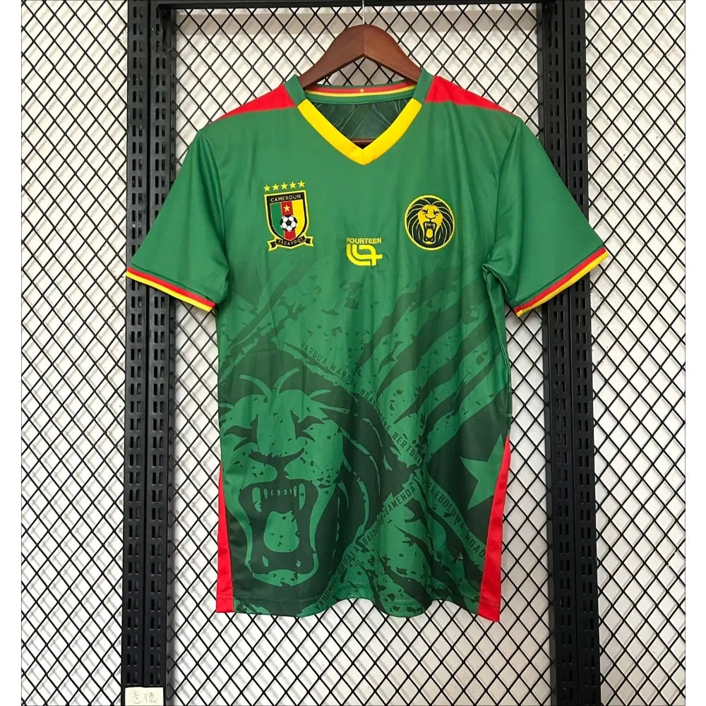 Maillot Cameroun 2025 Officiel - Jersey Fans Homme Femme Impression 3D Séchage Rapide - Lencensa 