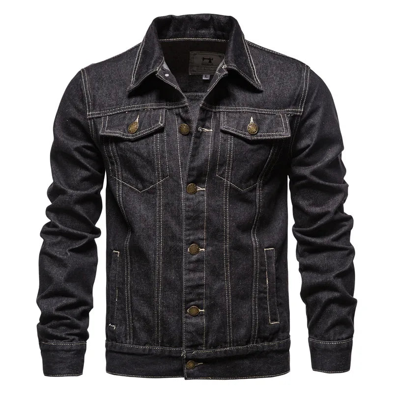 Veste Denim Premium Lencensa - Moto Vintage Coupe Ajustée - Qualité Exceptionnelle 2025
