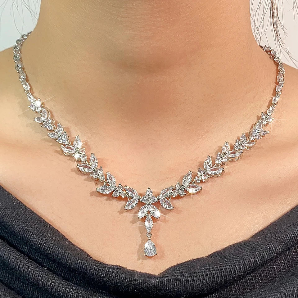 ZAKOL marque de luxe cubique zircone boucles d'oreilles collier élégant magnifique CZ mariage Banquet fête ensemble de bijoux