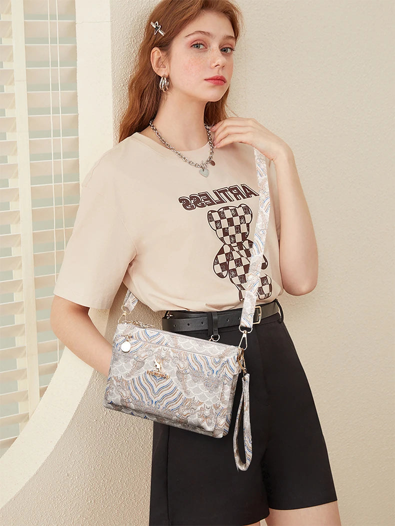 Sac à Main en Cuir de Luxe pour Femme, Sacoche de Marque Authentique, de Styliste, à Bandoulière, Multicouche, 03 Utilisation