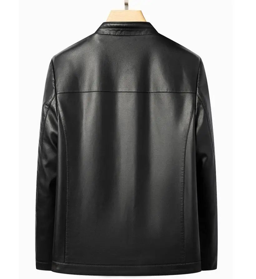 Veste Cuir Véritable Premium Lencensa - Col Montant Mode Jeune - Qualité Exceptionnelle