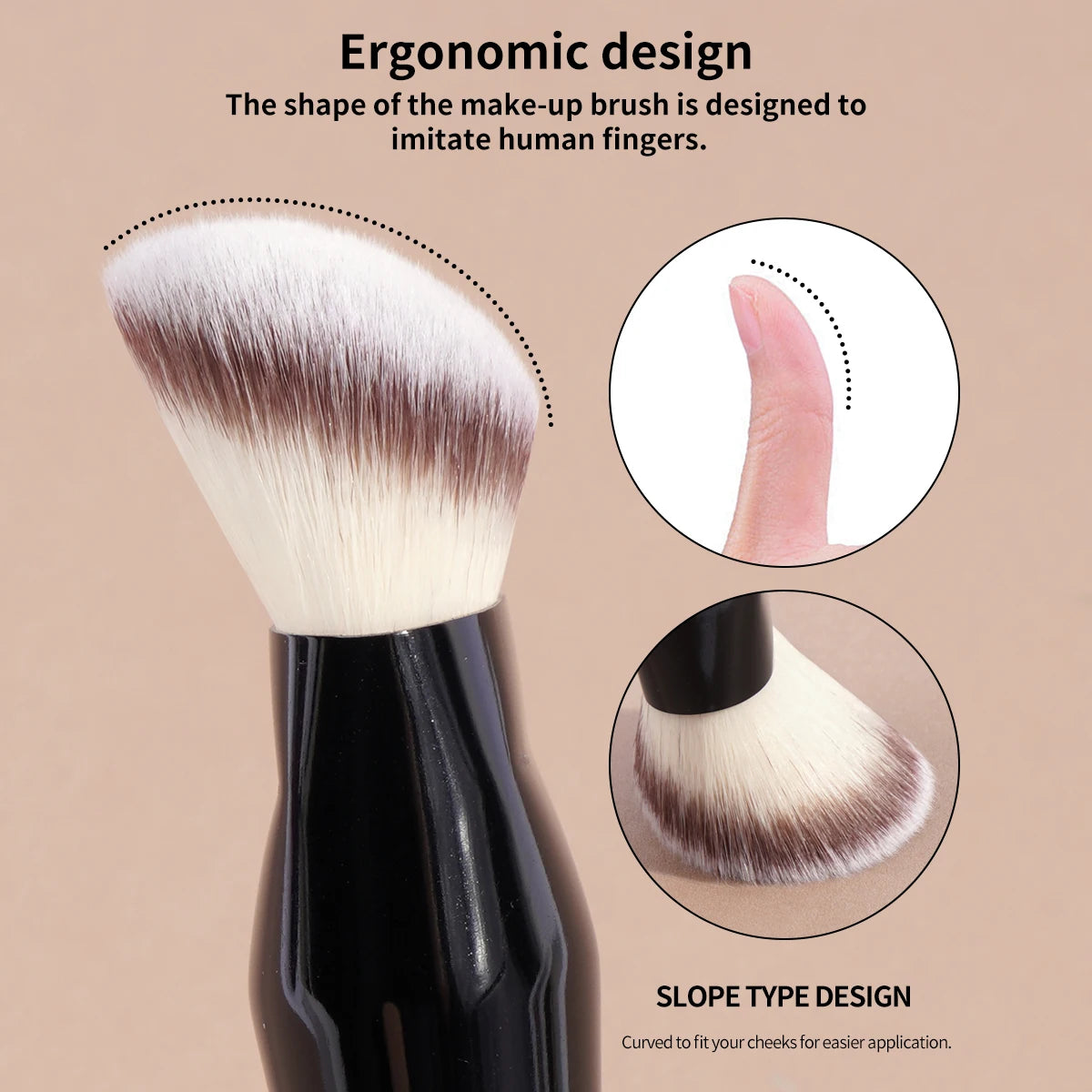 MAANGE – pinceaux de fond de teint profilés, pinceaux de maquillage pour le visage, pour fond de teint liquide ou crème, outil de maquillage pour la beauté - Lencensa 