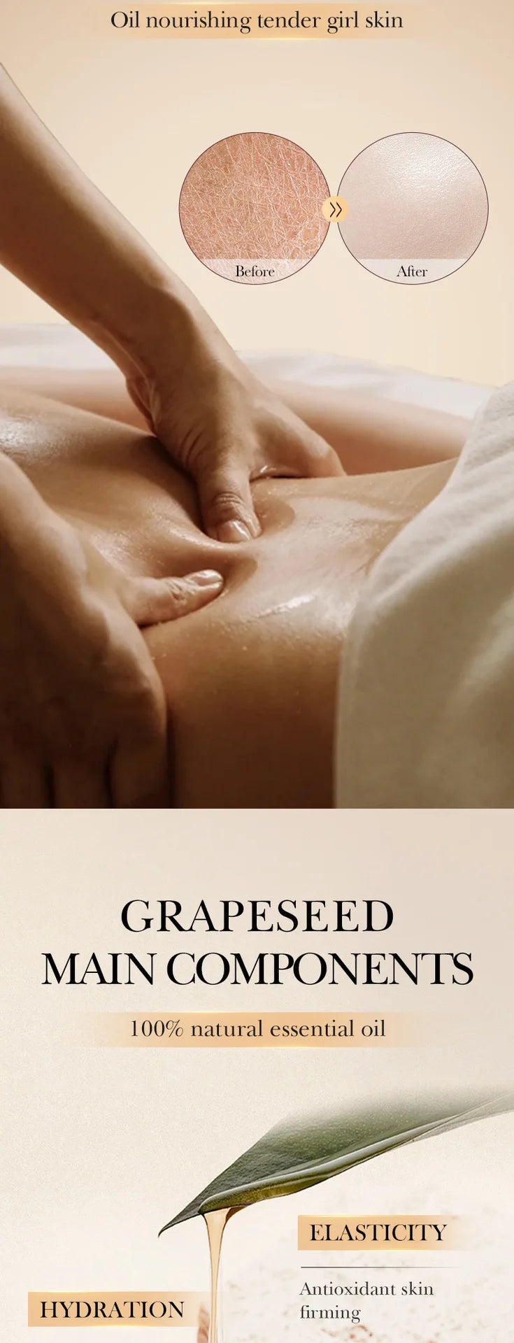 Huile d'Amande 100ml - Massage Corps Argan Olive Pure | Lencensa - Lencensa 