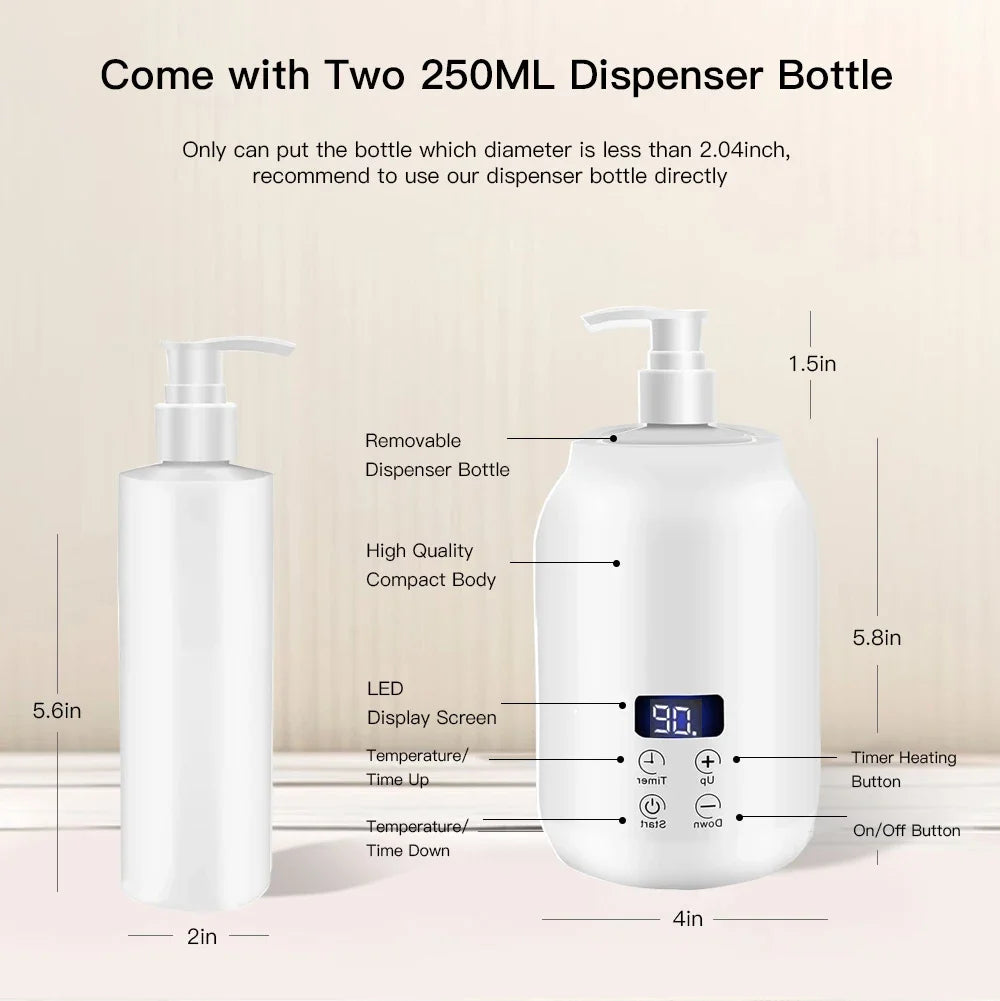 Chauffe-Lotion de Massage Digital - Réchauffeur Huile Crème LED Minuteur - Lencensa 