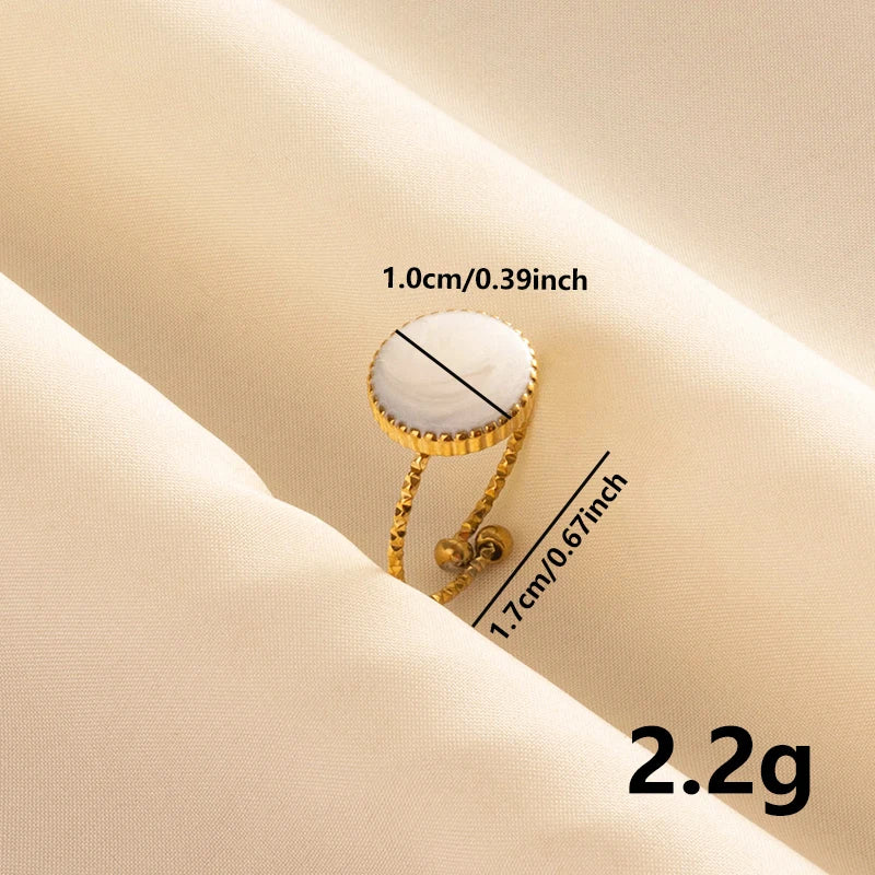 Bague en Acier Inoxydable Plaqué Or group pour Femme et Homme, Bijoux d'Anniversaire, Huile de Goutte à Goutte Blanche, Étoile, Cœur, Œil, Ouvert, Réglable, Vintage