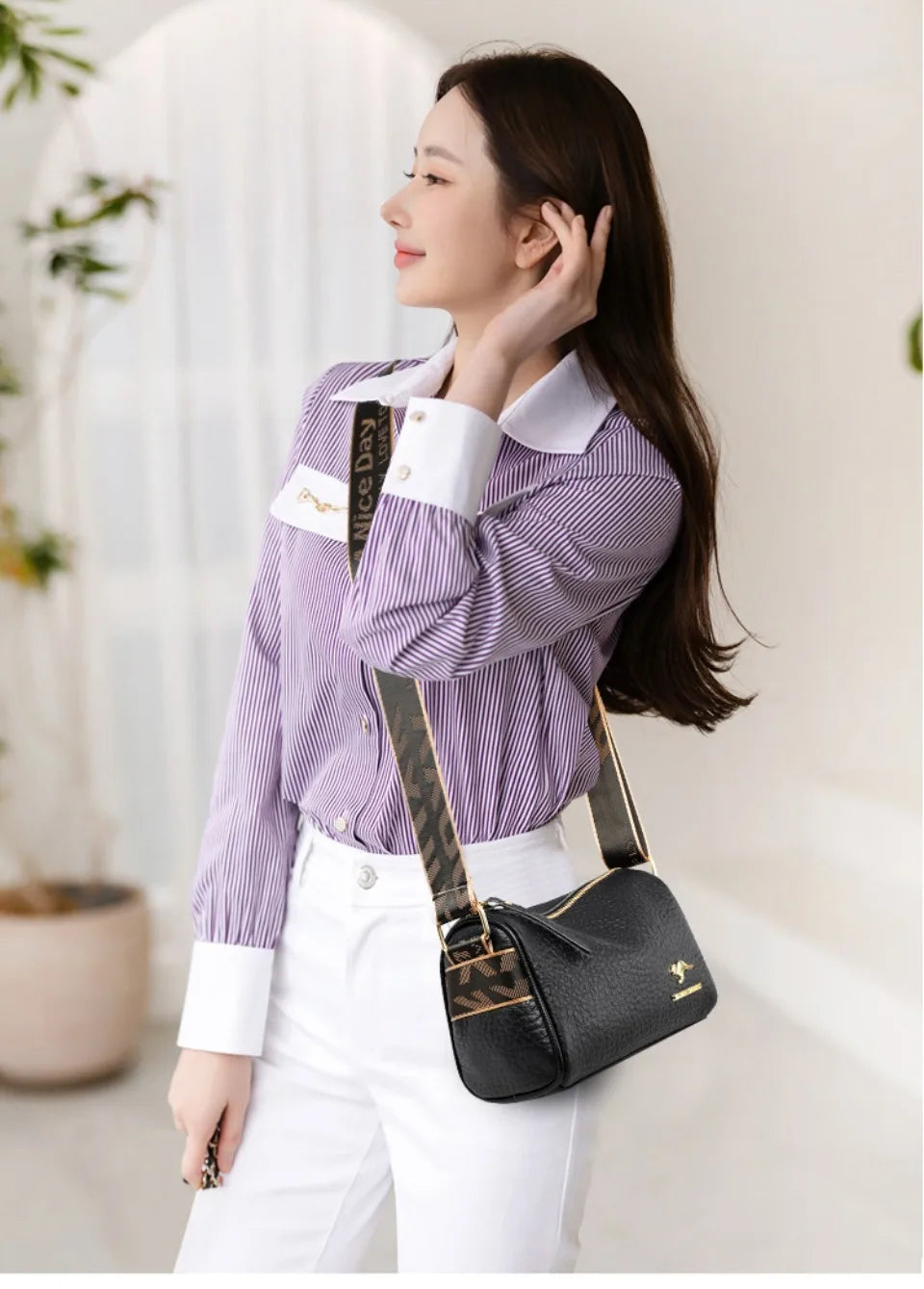 Sac à Main de Luxe en Cuir Solide pour Femme, Sacoche de Styliste, Fourre-Tout de Bonne Qualité, à Bandoulière - Lencensa 