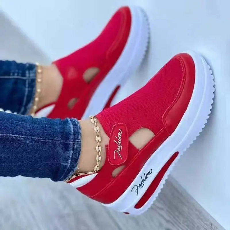 Lencensa - Baskets Femme Premium | Sneakers Toile Plateforme de Qualité Supérieure