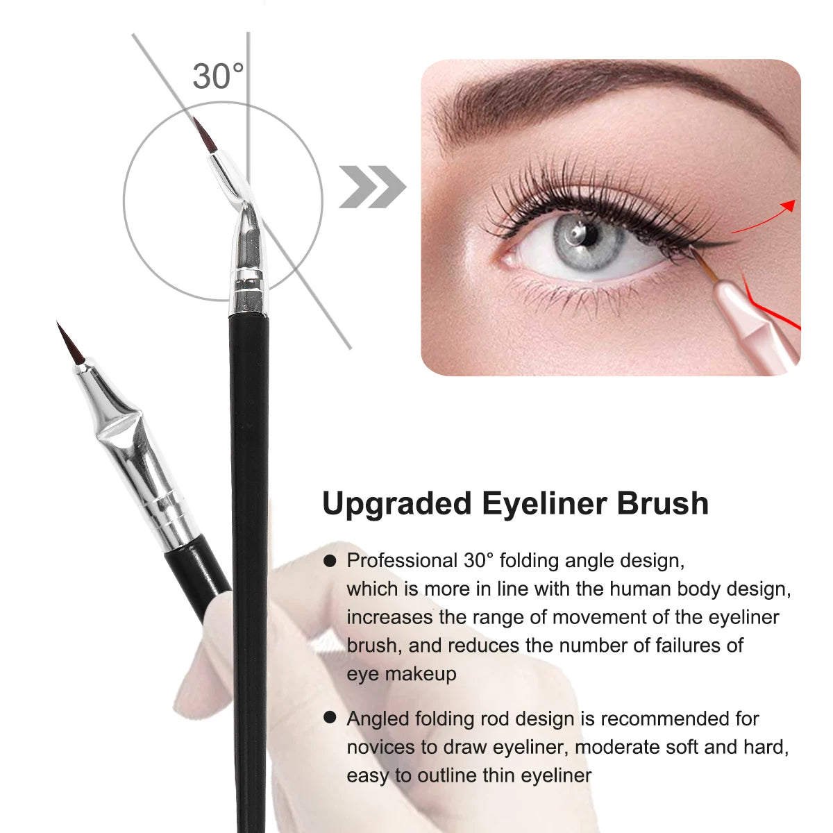 MAANGE-Ensemble de pinceaux de maquillage professionnels pour les yeux, fard à barrage, eye-liner, contour des yeux, outil de maquillage, 4 pièces - Lencensa 