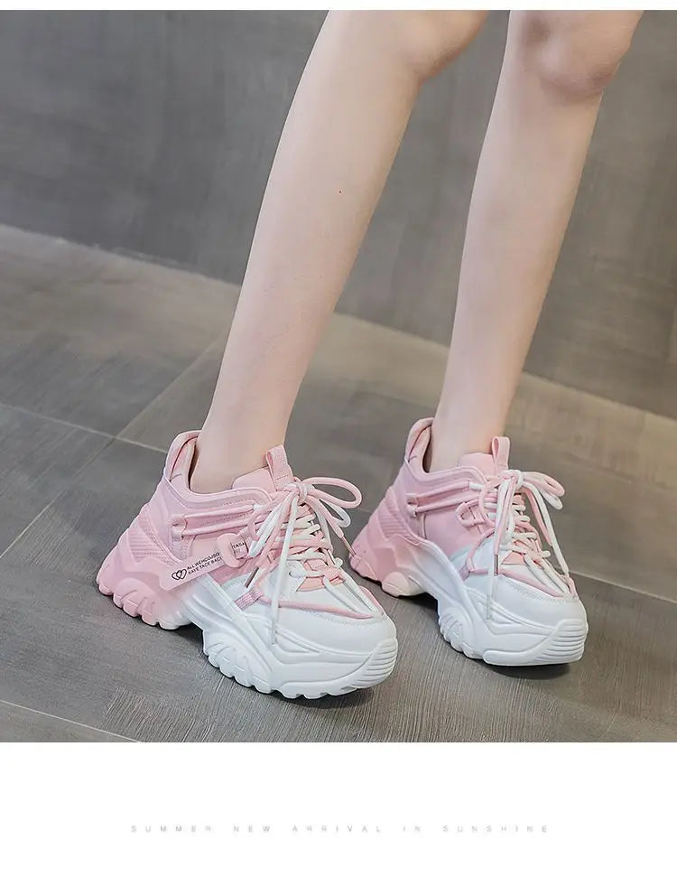 Baskets Femme Plateforme - Chaussures Décontractées Printemps