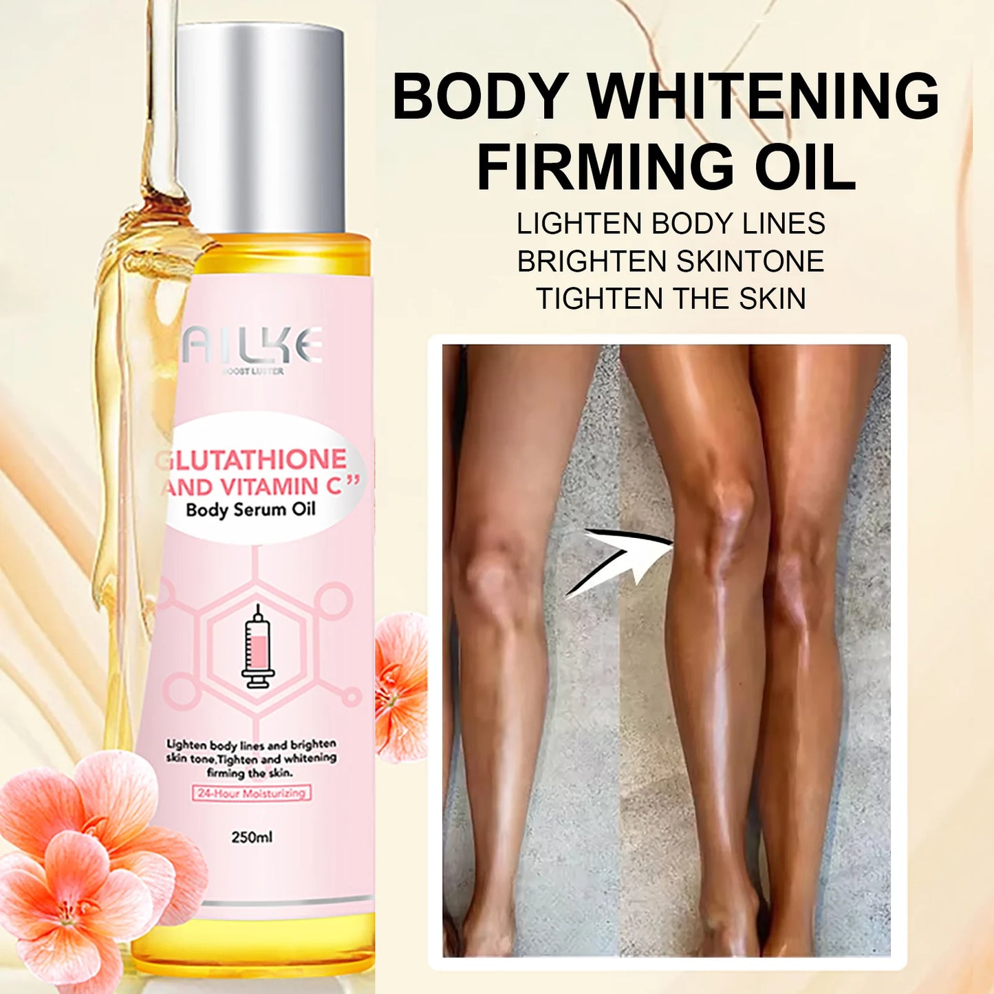 AILKE-Crème hydratante blanchissante pour le visage, élimine les taches noires, soins de la peau du visage, gratitude, corps, glutathion, vitamine C, peau noire, nouvel ensemble
