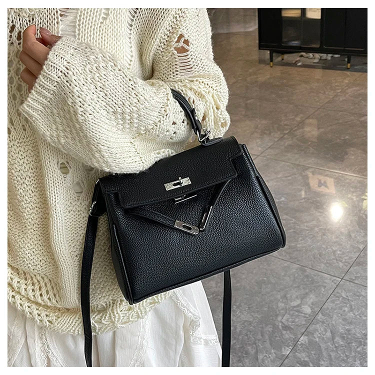 Sac messager en cuir classique pour femmes, sac à bandoulière, fourre-tout de marque de luxe, célèbre styliste populaire élégant - Lencensa 